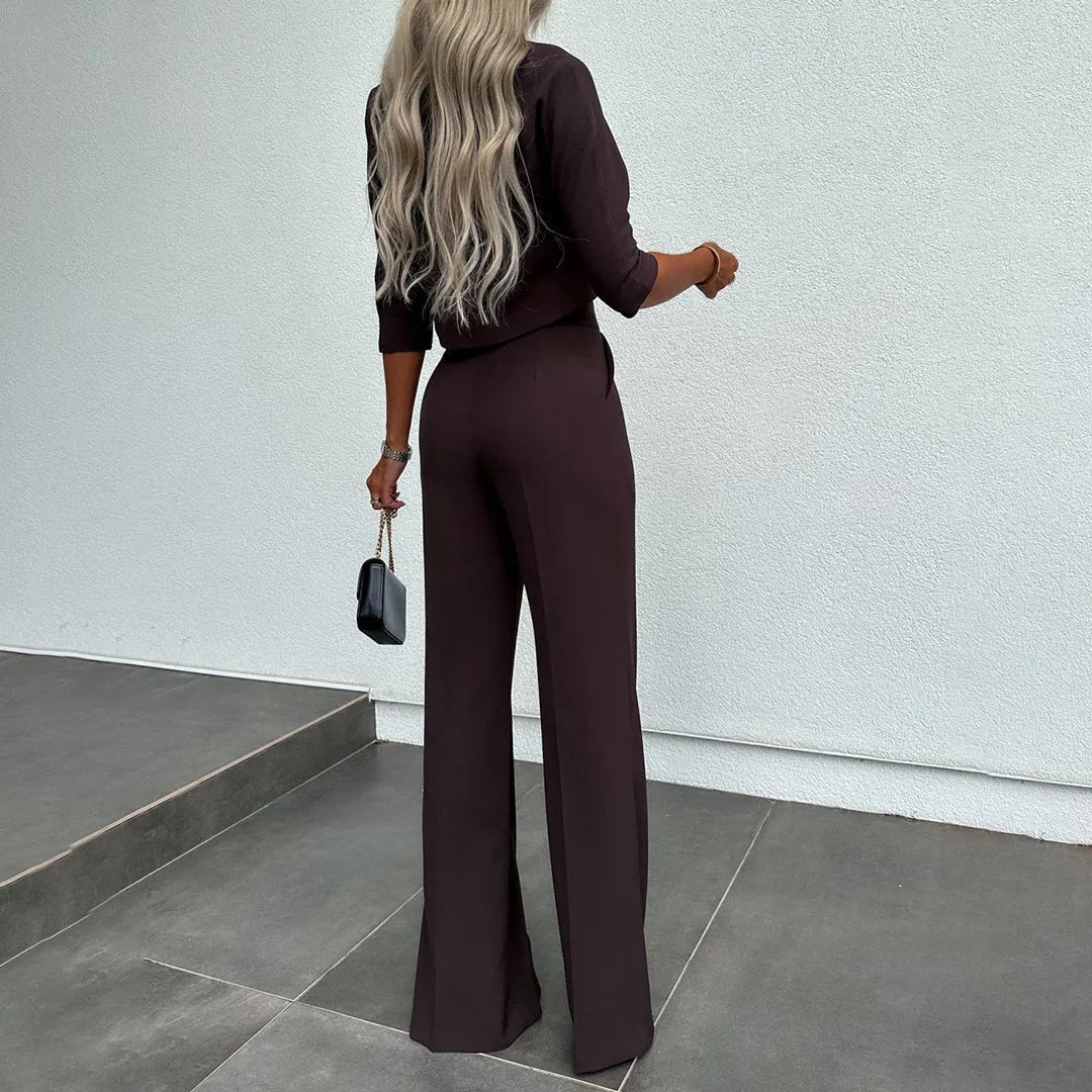 Miss | Co-ord Set Dames Herfst High Waist Wide Leg - Polyester - Miss Madera MIS-4GSIOO