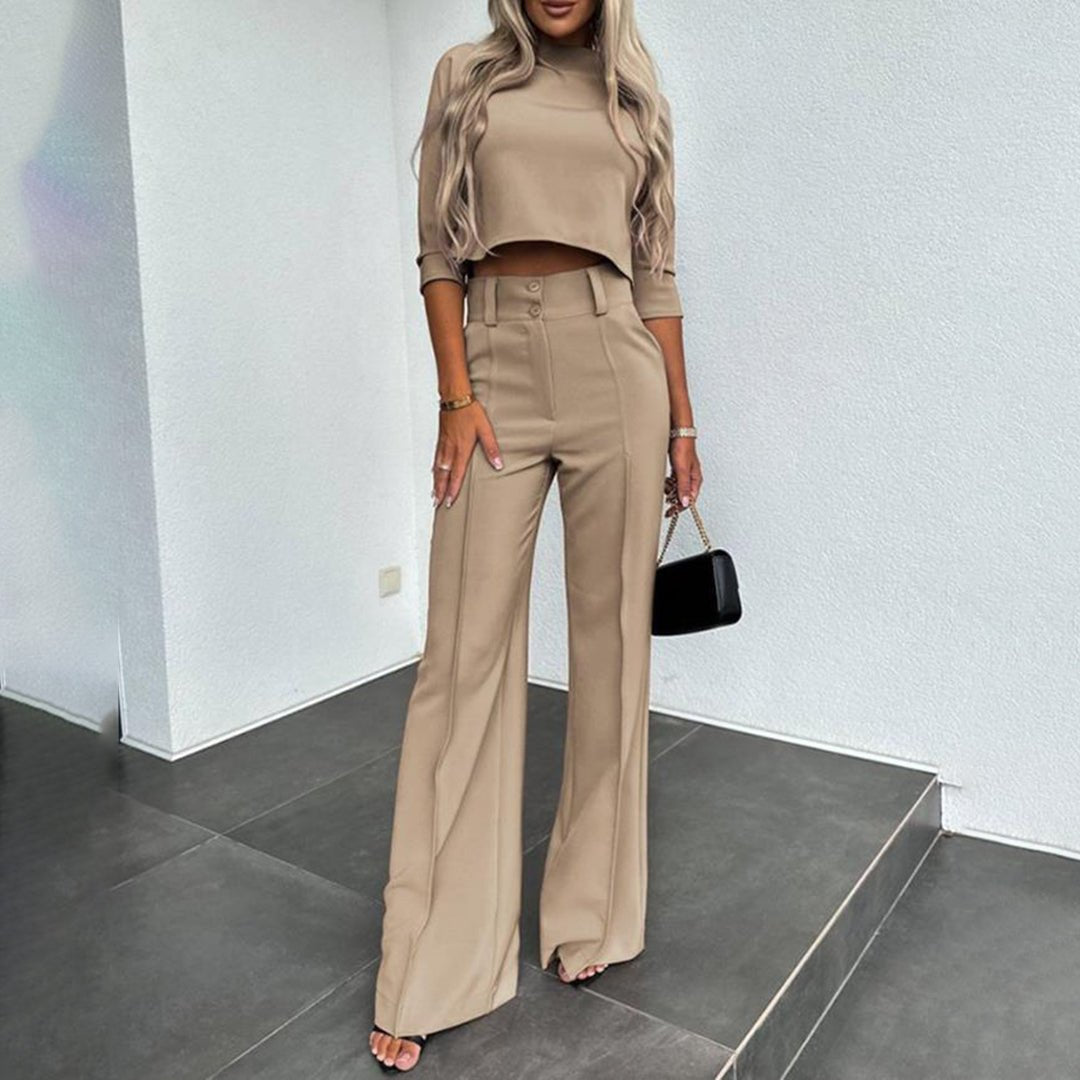 Miss | Co-ord Set Dames Herfst High Waist Wide Leg - Polyester - Miss Madera MIS-B1ANUI