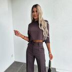 Miss | Co-ord Set Dames Herfst High Waist Wide Leg - Polyester - Miss Madera MIS-4GSIOO