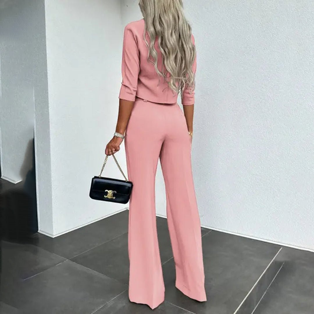 Miss | Co-ord Set Dames Herfst High Waist Wide Leg - Polyester - Miss Madera MIS-QLTV8R