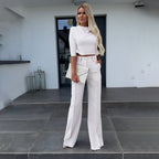 Miss | Co-ord Set Dames Herfst High Waist Wide Leg - Polyester - Miss Madera MIS-13EBTI