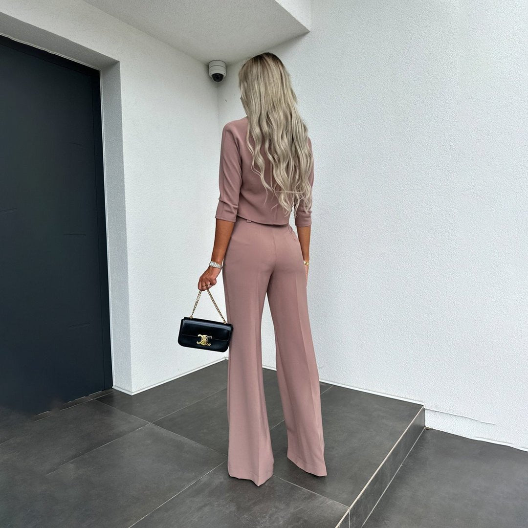 Miss | Co-ord Set Dames Herfst High Waist Wide Leg - Polyester - Miss Madera MIS-TO0SOD