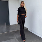 Miss | Co-ord Set Dames Herfst High Waist Wide Leg - Polyester - Miss Madera MIS-WSNR4I