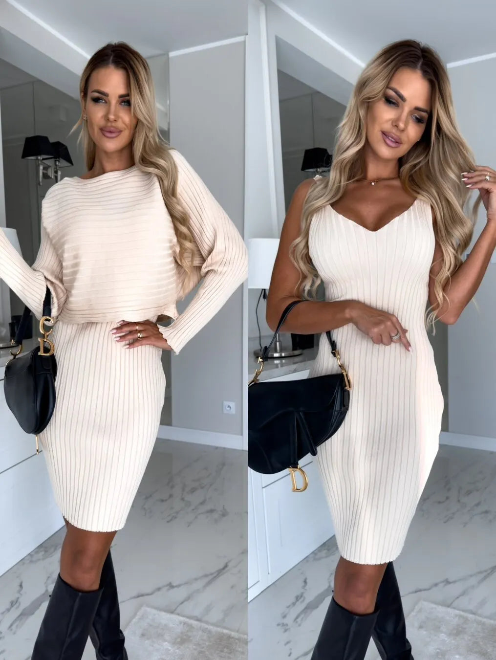 Miss | Co-ord set Dames Herfst/Winter Gebreid - Wol - Miss Madera MIS-YFN2YK