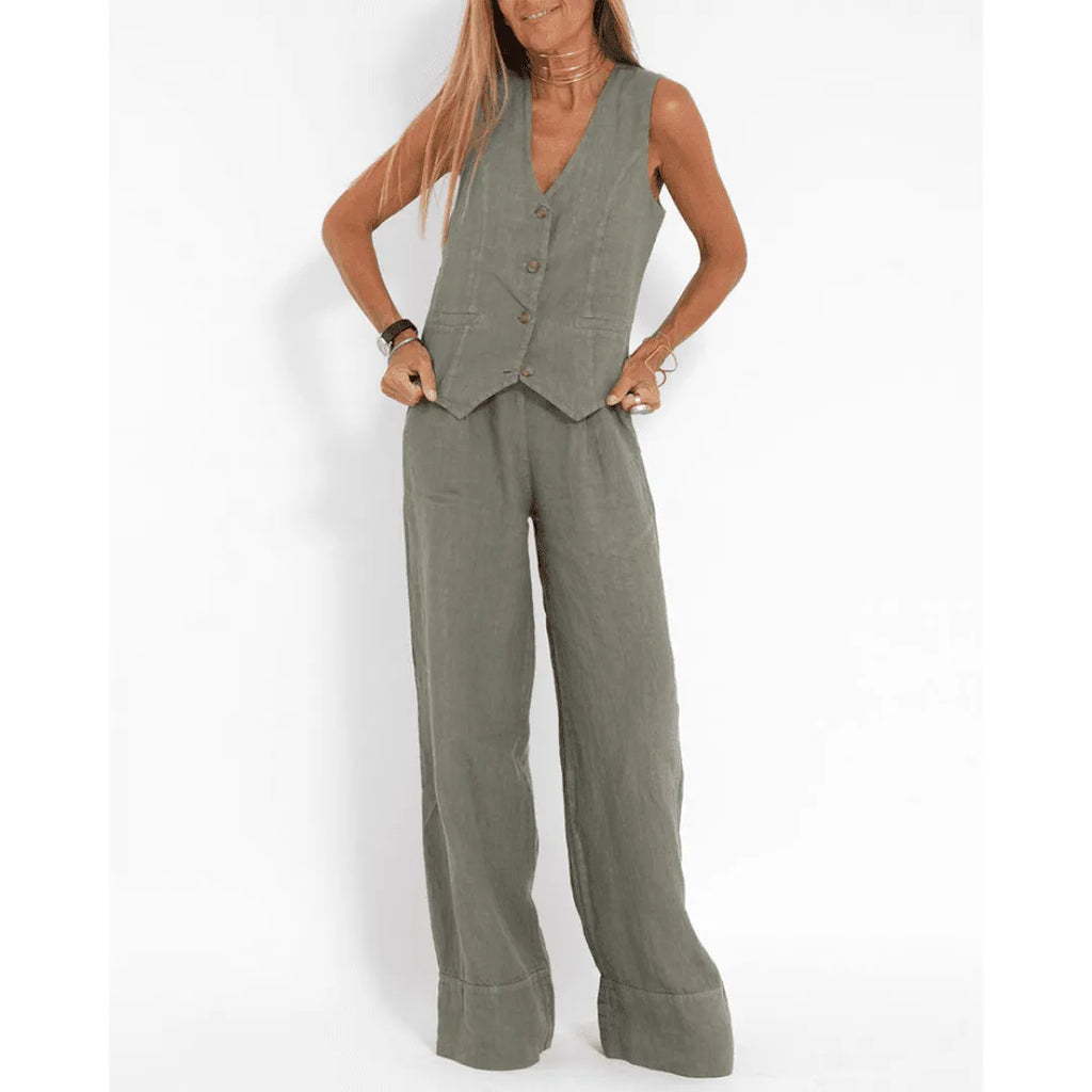 Miss | Co-ord set Dames - Linnen - Miss Madera MIS-A0NMWM