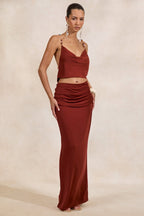 Miss | Co-ord set Dames Maxi Satijn Avond - Satijn - Miss Madera MIS-QIF5Q3