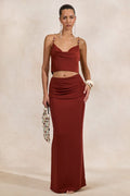 Miss | Co-ord set Dames Maxi Satijn Avond - Satijn - Miss Madera MIS-QIF5Q3