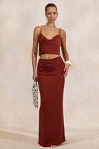 Miss | Co-ord set Dames Maxi Satijn Elegant - Satijn - Miss Madera MIS-KW4E2B