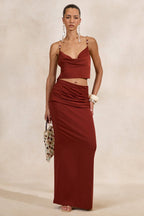 Miss | Co-ord set Dames Maxi Satijn Elegant - Satijn - Miss Madera MIS-KW4E2B