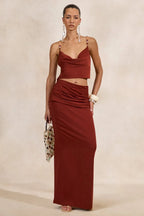 Miss | Co-ord set Dames Maxi Satijn Elegant - Satijn - Miss Madera MIS-KW4E2B