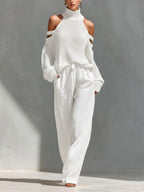 Miss | Co-ord Set Dames Off-Shoulder Casual - Viscose - Miss Madera MIS-DPJT1I