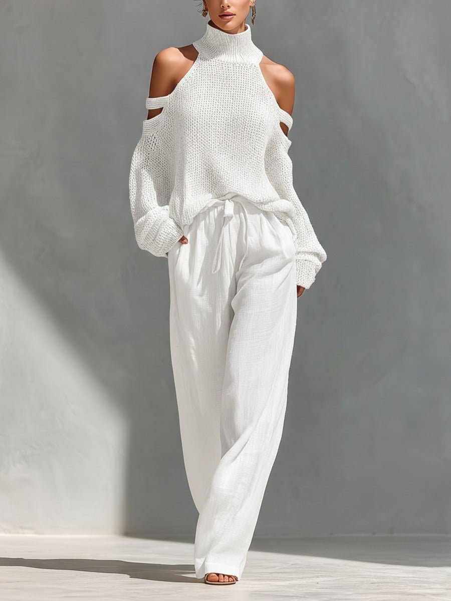 Miss | Co-ord Set Dames Off-Shoulder Casual - Viscose - Miss Madera MIS-DPJT1I