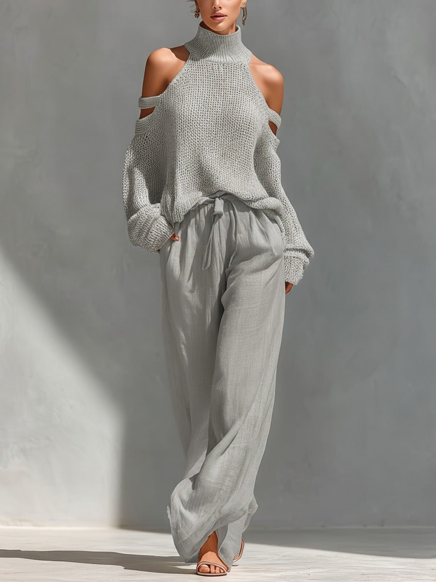 Miss | Co-ord Set Dames Off-Shoulder Casual - Viscose - Miss Madera MIS-1FPGIE