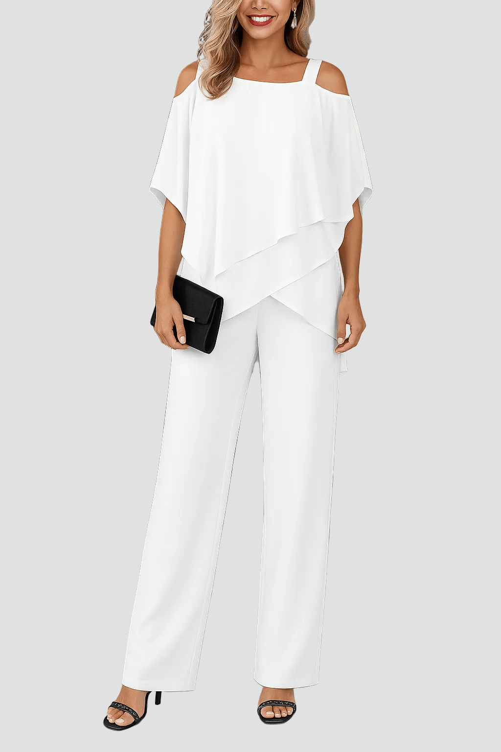 Miss | Co-ord set Dames Off Shoulder Wijde Broek - Viscose - Miss Madera MIS-8UEJN3