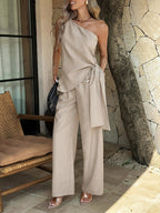 Miss | Co-ord set Dames One-Shoulder Zomer - Polyester - Miss Madera MIS-CX670Y