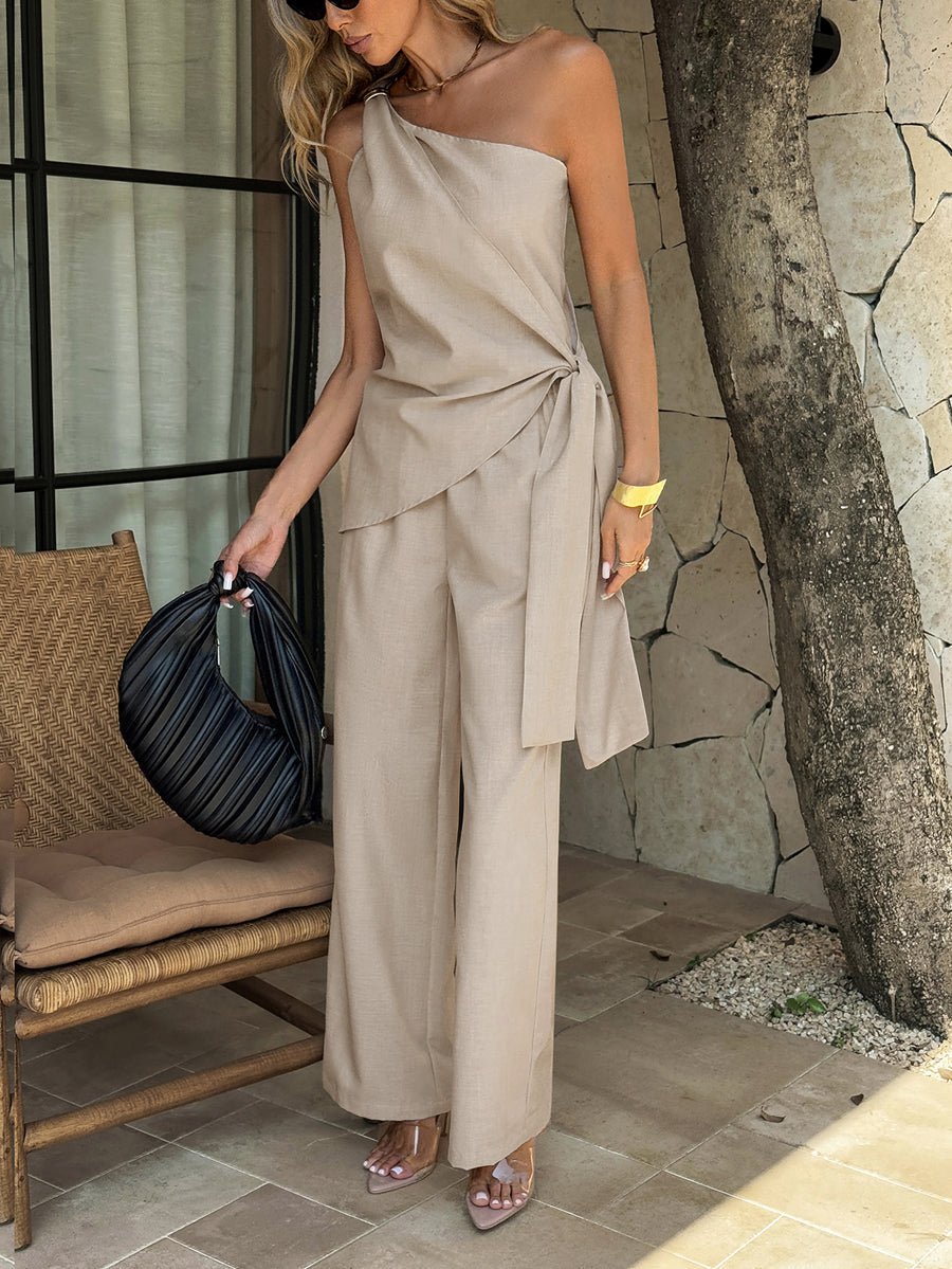 Miss | Co-ord set Dames One-Shoulder Zomer - Polyester - Miss Madera MIS-CX670Y