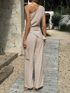 Miss | Co-ord set Dames One-Shoulder Zomer - Polyester - Miss Madera MIS-CX670Y