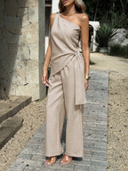 Miss | Co-ord set Dames One-Shoulder Zomer - Polyester - Miss Madera MIS-CX670Y