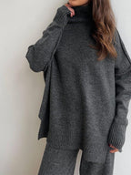 Miss | Co-ord Set Dames Oversized Coltrui & Broek - Breiwerk - Miss Madera MIS-PV54G5