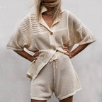 Miss | Co-ord set Dames Oversized Crochet Korte Mouw - Katoen - Miss Madera MIS-PNYLAM