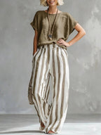 Miss | Co-ord set Dames Zomer Katoenblend - Top & Broek - Miss Madera MIS-DPNT6E