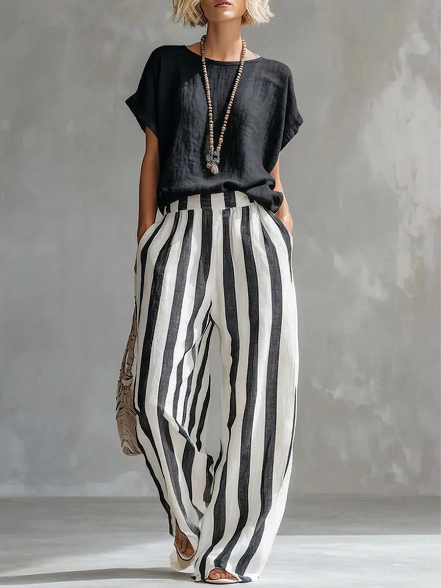 Miss | Co-ord set Dames Zomer Katoenblend - Top & Broek - Miss Madera MIS-CKMO1S