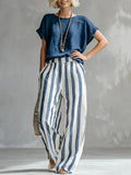 Miss | Co-ord set Dames Zomer Katoenblend - Top & Broek - Miss Madera MIS-RE8XOK