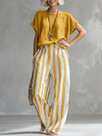 Miss | Co-ord set Dames Zomer Katoenblend - Top & Broek - Miss Madera MIS-OV0S4J
