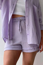 Miss | Co-ord Set Dames Zomer Luchtig - Zachte structuurstof - Miss Madera MIS-37WOVO