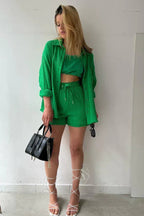 Miss | Co-ord Set Dames Zomer Luchtig - Zachte structuurstof - Miss Madera MIS-37WOVO