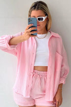 Miss | Co-ord Set Dames Zomer Luchtig - Zachte structuurstof - Miss Madera MIS-37WOVO
