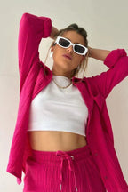 Miss | Co-ord Set Dames Zomer Luchtig - Zachte structuurstof - Miss Madera MIS-QK8QGN