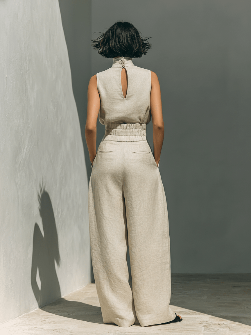 Miss | Co-ord set Dames Zomer Mouwen - Linnen - Miss Madera MIS-DA72FW