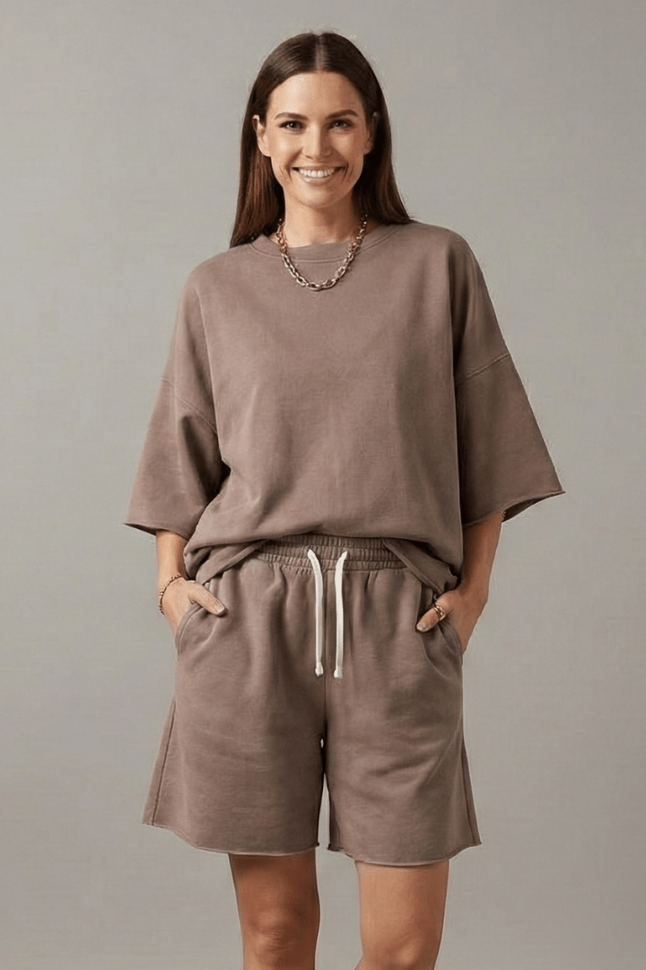 Miss | Co-ord Set Dames Zomer Relaxed - Geweven stof - Miss Madera MIS-XRB9EG
