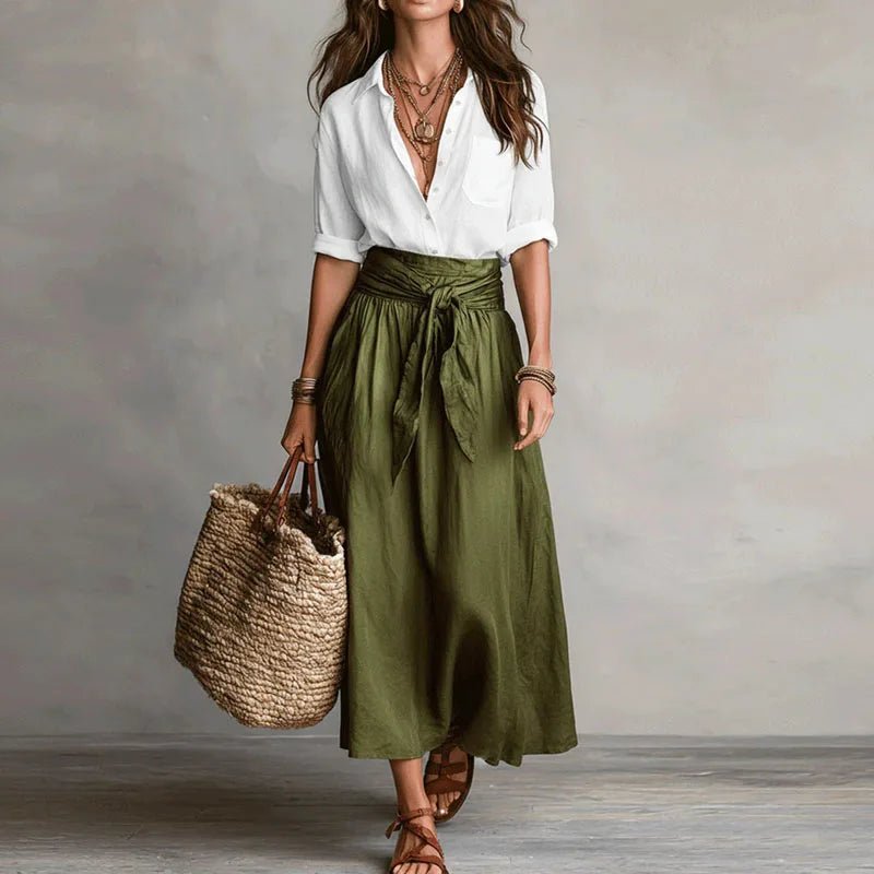 Miss | Co-ord set Dames Zomer Relaxed Midi - Linnen - Miss Madera MIS-V8KBK9