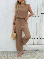 Miss | Co-ord Set Dames Zomer Relaxed - Structuurstof - Miss Madera MIS-KA69KE