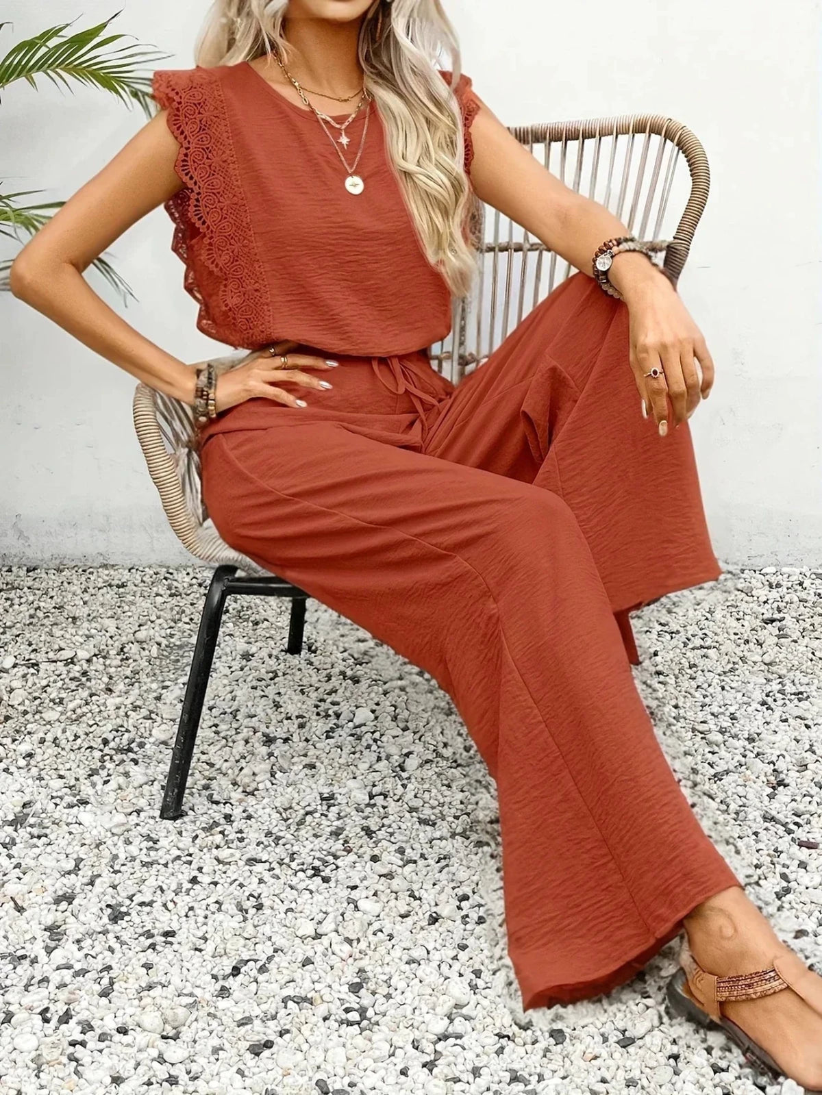 Miss | Co-ord Set Dames Zomer Relaxed - Structuurstof - Miss Madera MIS-KA69KE