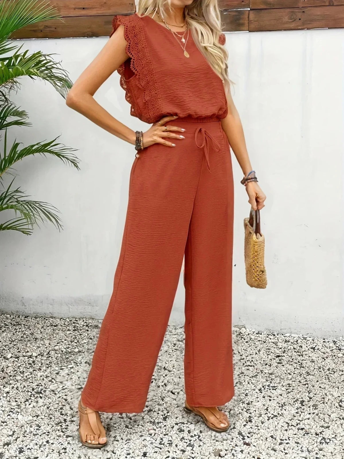Miss | Co-ord Set Dames Zomer Relaxed - Structuurstof - Miss Madera MIS-KA69KE