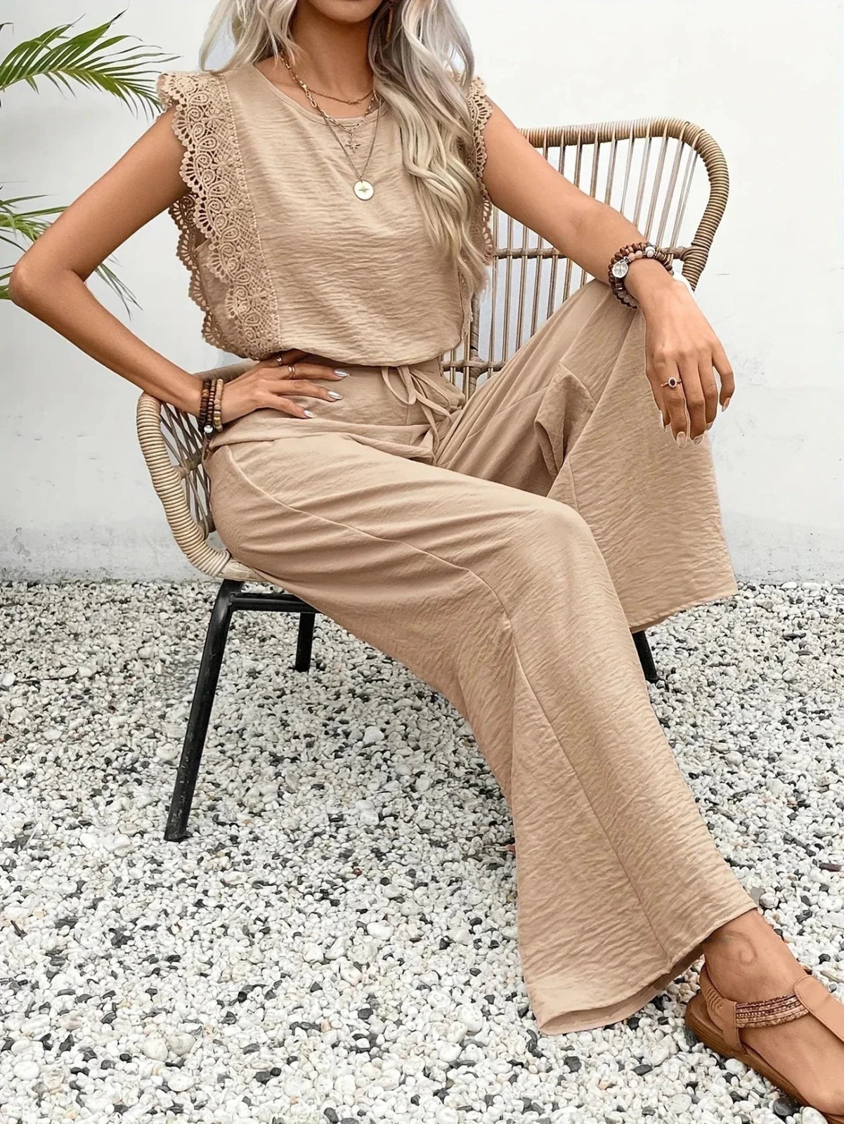 Miss | Co-ord Set Dames Zomer Relaxed - Structuurstof - Miss Madera MIS-KA69KE