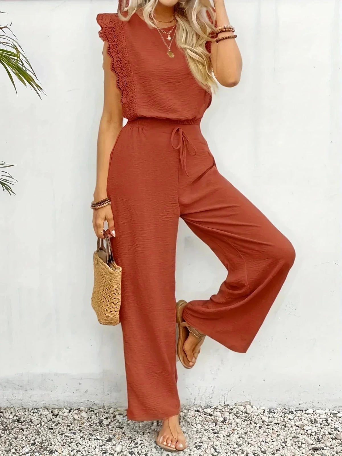Miss | Co-ord Set Dames Zomer Relaxed - Structuurstof - Miss Madera MIS-KA69KE