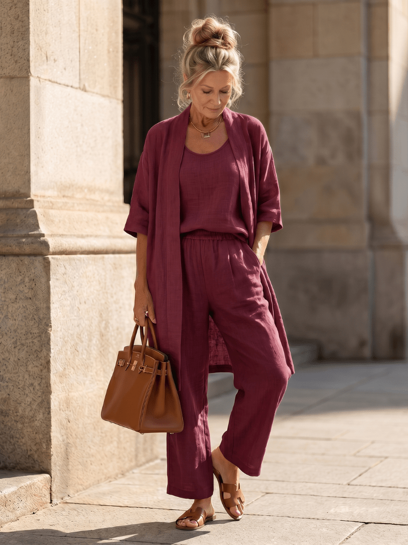 Miss | Co-ord set Dames Zomer Wijd Driedelig - Viscose - Miss Madera MIS-K0GZOX