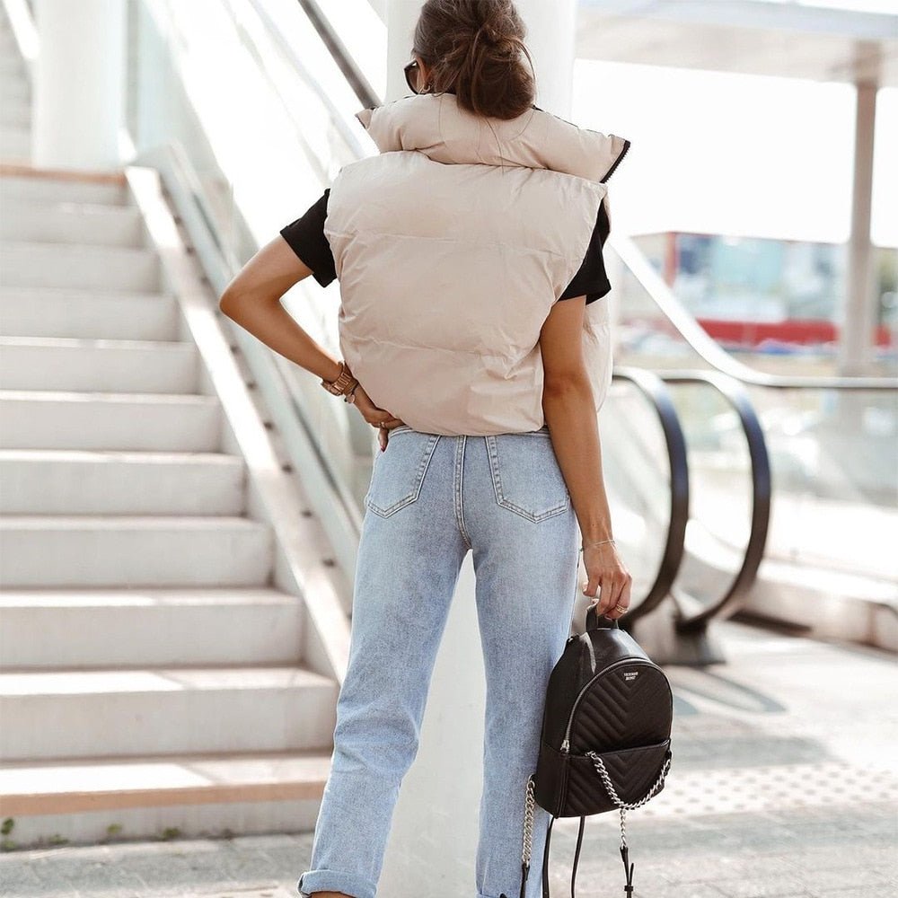 Miss | Cropped Bodywarmer Dames Omkeerbaar - Gewatteerd polyester - Miss Madera MIS-Z2CUCF