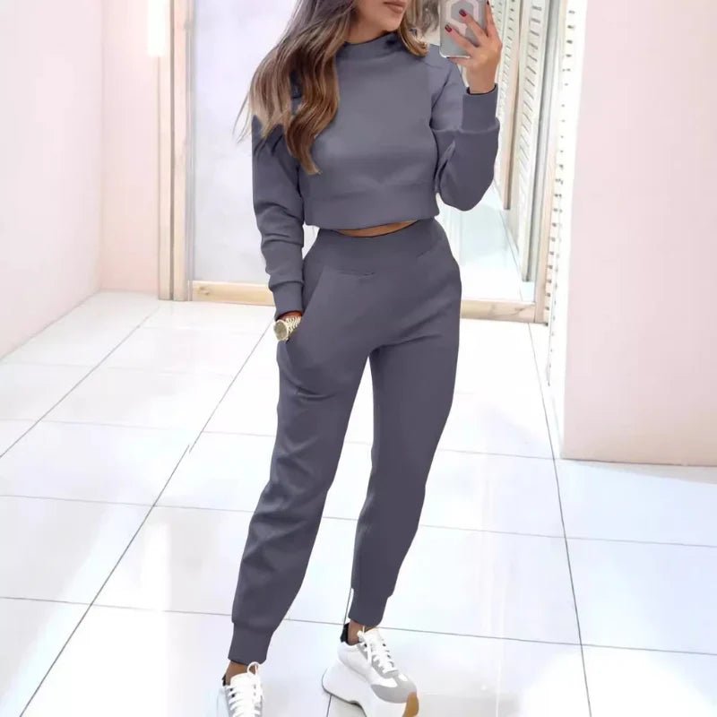 Miss | Cropped Co-ord Set Dames - Sweaterstof - Miss Madera MIS-DTNVIV
