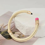 Miss | Cuff Armband Dames Casual Minimalist - Enamel &amp; metalen legering - Miss Madera