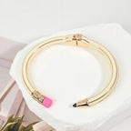 Miss | Cuff Armband Dames Casual Minimalist - Enamel &amp; metalen legering - Miss Madera