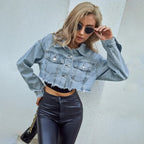 Miss | Denim jacket Dames Kort Cropped - Casual - Miss Madera MIS-WV68WH