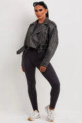 Miss | Faux Leather Jas Dames Casual Relaxed - Kunstleer - Miss Madera