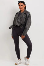 Miss | Faux Leather Jas Dames Casual Relaxed - Kunstleer - Miss Madera