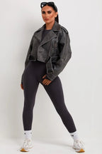 Miss | Faux Leather Jas Dames Casual Relaxed - Kunstleer - Miss Madera