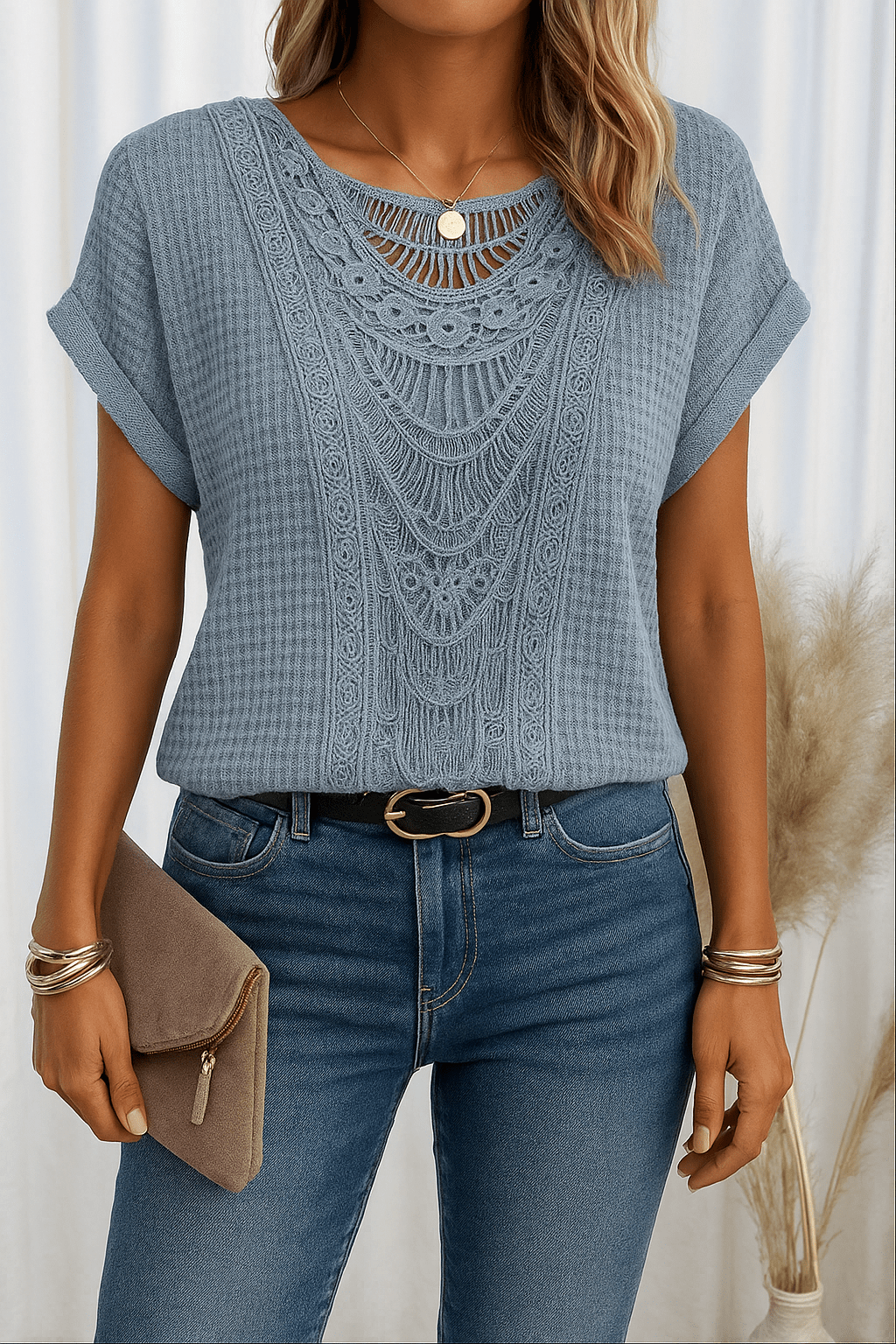 Miss | Gebreide Top Dames Casual Elegant - Katoen - Miss Madera MIS-728F2D